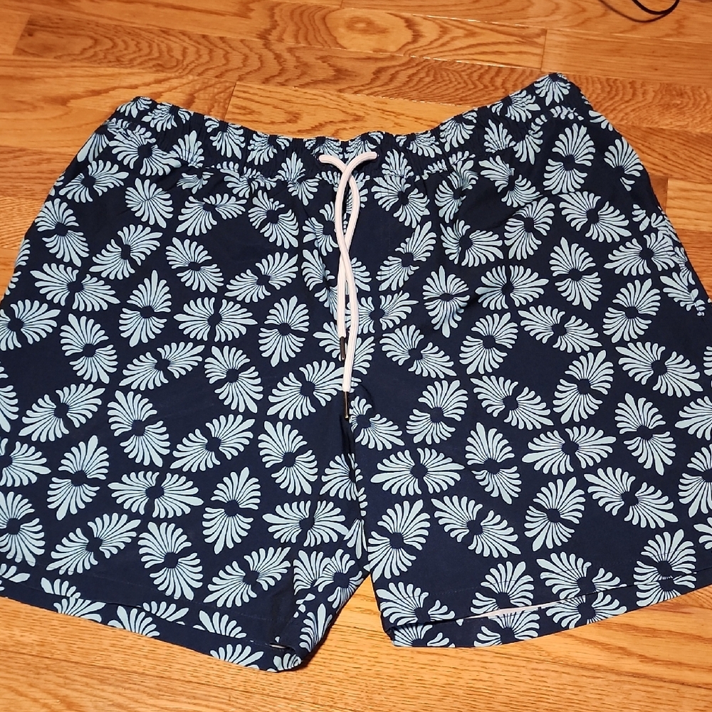Stylish Navy and White Swim Shorts